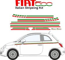 Fiat 500 Italian Car Stripes | Red White Green | Free Post | 