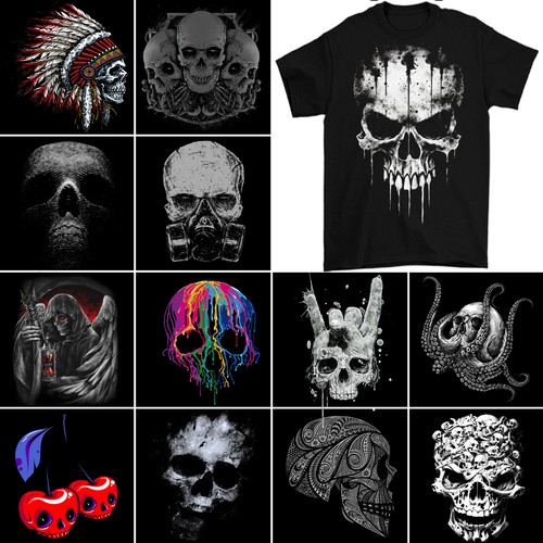 Shirt skull homme biker - homme,