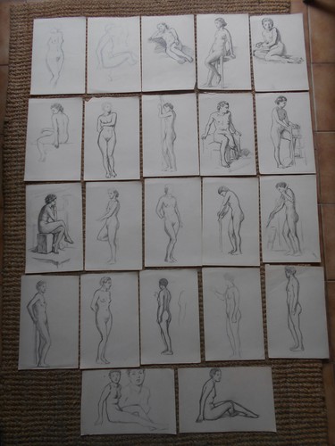 Lot dessin ancien - 22, académie