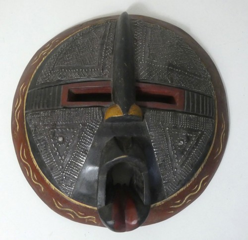 Masque africain rond bois - rond,