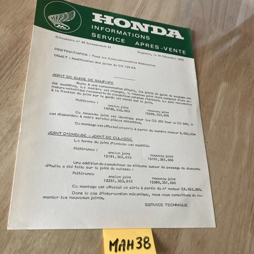 Honda moto 1972 cb125 - honda, note