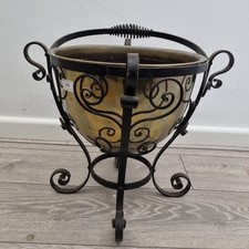 Arts & Crafts Copper Jardinier Planter with Cast Iron Stand C.1910
