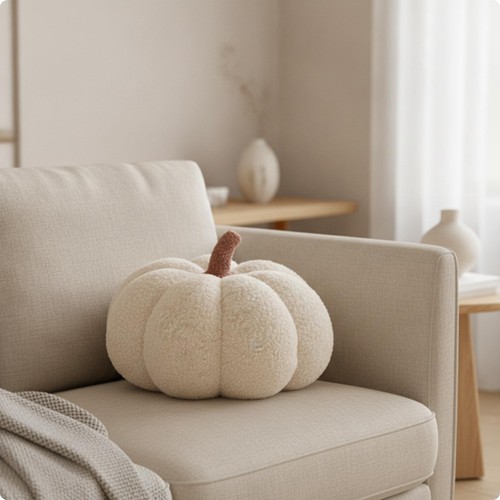 Coussin citrouille peluche - citrouille,