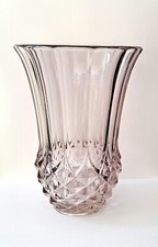 Vase vintage verre moulé cristalleries du Val-Saint-Lambert VSL Belgique diamant