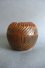 Vase boule en grès émaillé