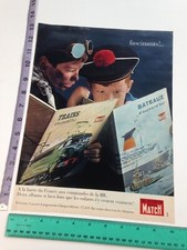 Vintage Ad Publicite Presse- livres Paris Match boys reading photo French 60's