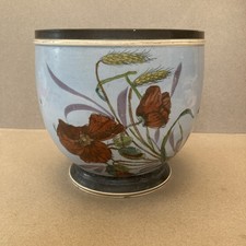 Antique Paris Porcelain POT Cover Country Flower Decor And Butterfly