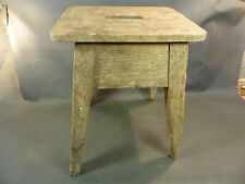 Antique Country Wooden Stool Saddle Flower Pot Holder Decor Cottage