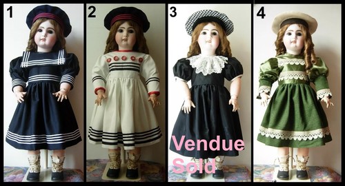 Robe poupée ancienne jumeau - robe,
