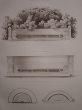 Lithographie Bancs du jardin