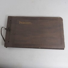 Vintage Photograph Album Empty Unused Tie String Brown 29 Pages