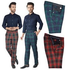 Pantalon De Golf Tartan Stewart Vintage Rétro Des Années 60 70 Slim Fit Mod