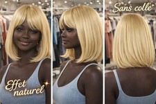 Perruque Blonde Lisse  30cm