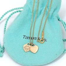 Tiffany & Co. Return to Double Heart Necklace 16" 18K Rose Gold 750 Auth w/Bag