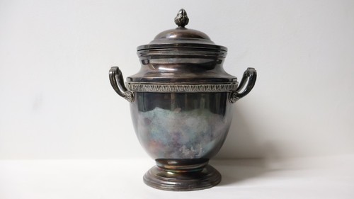 Ancien grand sucrier métal - grand,