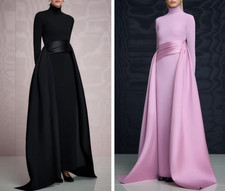 Women Solace London High Collar Fit & Flare Maxi Dress Gown