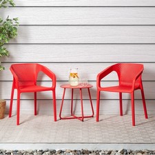 Salon de jardin 3 pcs rouge
