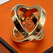 HERMES Scarf Ring Trio Permanent Brass France 11.8g