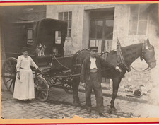 PHOTO cA 1890 VENDEUR AMBULANT