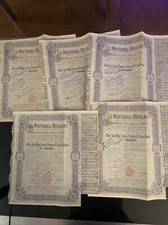 5 Antique Shares Five Cents Franc Le Matériel Roulant 1