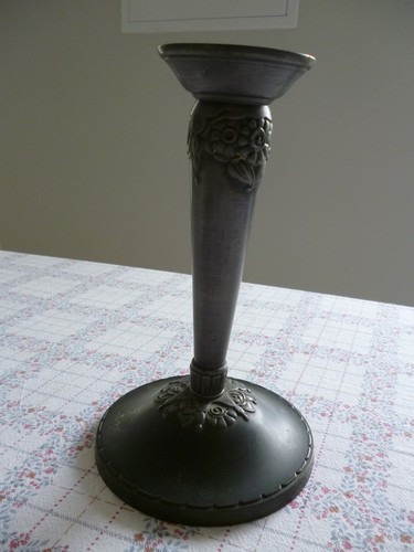 Pied lampe art déco étain - lampe,
