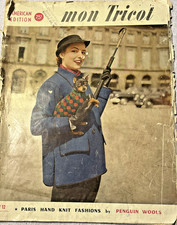 MON TRICOT Magazine #12 1950s Magazine 39 knit Parisian designs very vintage..!!