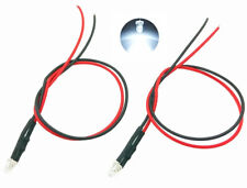 2x Ampoules LED Luciole Blanche diode Pré Câblé 3MM haute luminosité 12V