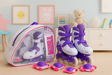 🎀 Rollers Enfant + Protections + Sac – Taille réglable 29-33 🎀