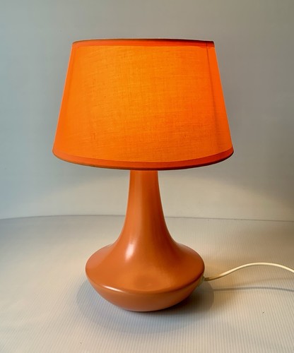 Lampe céramique orange 1970 - lampe,