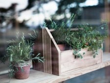 IKEA Skogsta Wooden Caddy Storage/Tool Box w/Handle Acacia #19717 402.979.66 NEW