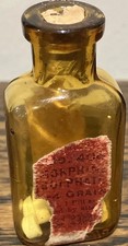 Rare Antique Tiny Parke Davis Morphine Sulphate Bottle Apothecary Pharmacy