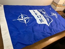 RARE Vintage IFOR Bosnia NATO Implementation Force UN Military Flag USA 1996