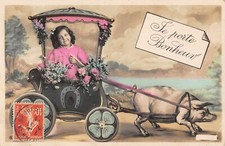 Postcard fantasy / I bring happiness / pig's harness