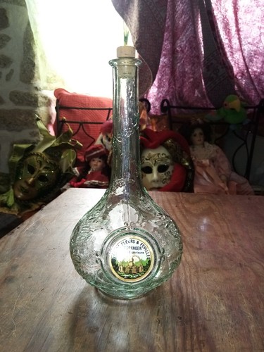Flacon ancien verre moulé - flacon, 21