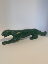 Vintage MCM Green Panther Art Deco Ceramic Decor 18” Statue