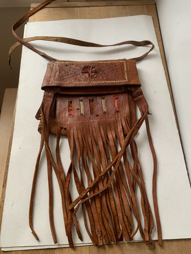 Ancien petit sac cuir avec - petit, en