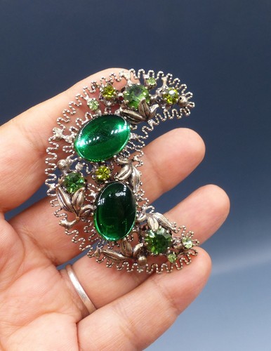 Broche ancienne cristal - ancienne, &