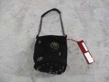 Kenzo Paris Purse Sack Womens Black Suede Studded Rhinestones Small Top Handle