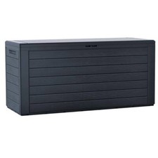 VOUNOT Coffre de Rangement Exterieur 280L en PP 116x44x55CM Bois Anthracite