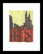 1967 Bernard Buffet Lithograph 59 "New York VII" (Midtown East, Waldorf Astoria)