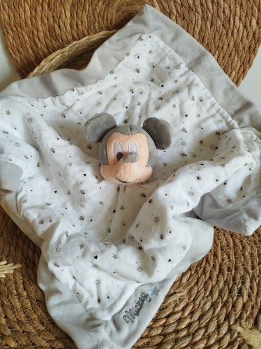Doudou plat mickey lange blanc - doudou,