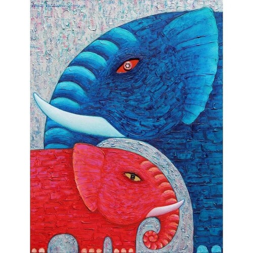 Rouge bleu éléphant sans - rouge, et