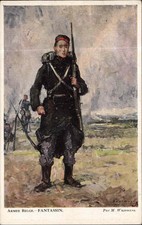BELGIUM Armee Belge Fantassin Belgian Soldier w Rifle A/s M Wagemars Postcard