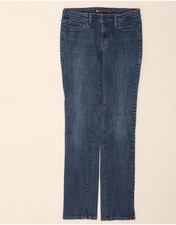 LEVI'S Womens Demi Curve Modern Rise Straight Jeans W28 L34 Blue Cotton JL11