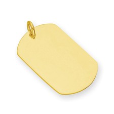 Grand Dog Tag Charm en argent sterling plaqué or