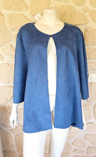 Veste bleue toucher peau - , de