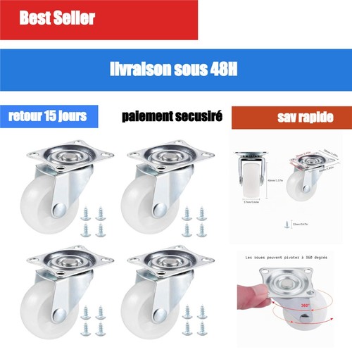 Roulettes pivotantes 360 - 4, 360°