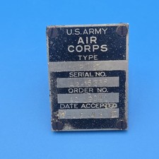 ORIGINAL WWII USAC STEARMAN PT-17 AIRCRAFT SPEC DATA NAME PLATE 1943 L2