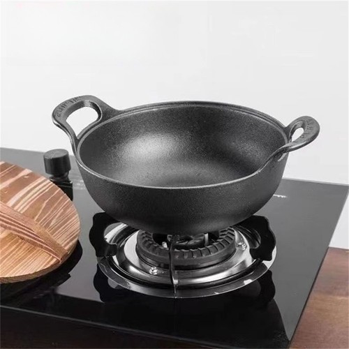 Wok fonte avec fond - en, plat