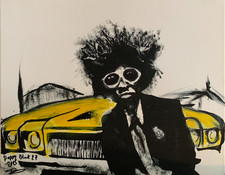 art brut art singulier outsider art Road movie Peinture Poppy Black 27 40x50